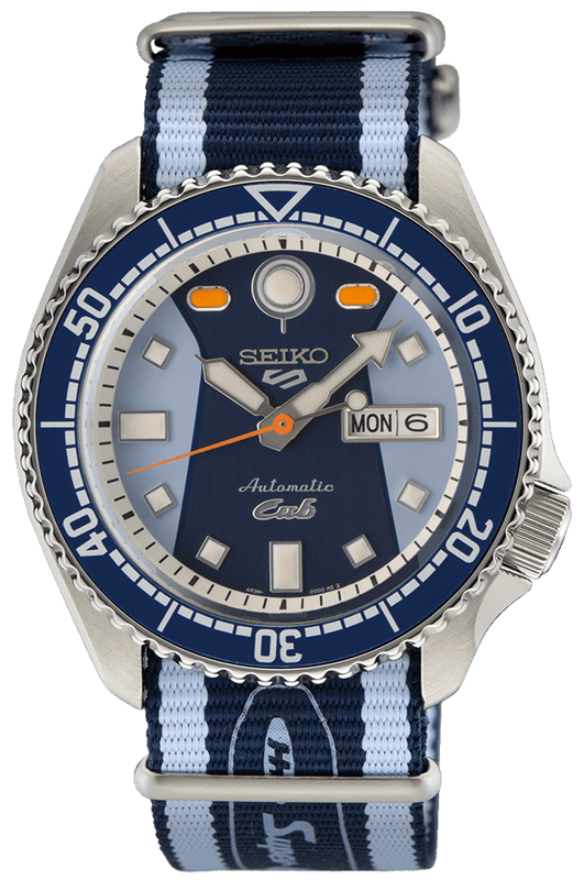 Seiko 5 Sports Honda Super Cub Limited Edition Blue Dial Two Tone NATO Strap Watch For Men - SRPK37K1