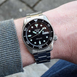 Seiko 5 Sports SKX Automatic Black Dial Silver Steel Strap Watch For Men - SRPK29K1