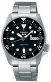Seiko 5 Sports SKX Automatic Black Dial Silver Steel Strap Watch For Men - SRPK29K1