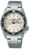 Seiko 5 Sports SKX Automatic Cream Dial Silver Steel Strap Watch For Men - SRPK31K1