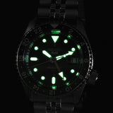 Seiko 5 Sports SKX GMT Automatic Green Dial Silver Steel Strap Watch For Men - SSK035K1