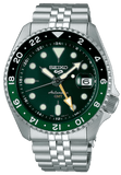 Seiko 5 Sports SKX GMT Automatic Green Dial Silver Steel Strap Watch For Men - SSK035K1