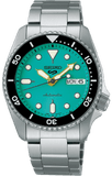 Seiko 5 Sports SKX Midi Automatic Teal Dial Silver Steel Strap Watch For Men - SRPK33K1