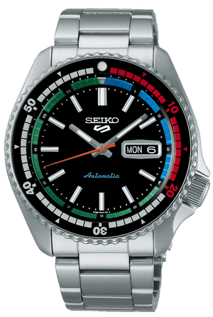 Seiko 5 Sports SKX Series Regatta Timer Retro Blue Dial Silver Steel Strap Watch For Men - SRPK13K1