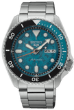 Seiko 5 Sports SKX Skeleton Green Dial Silver Steel Strap Watch For Men - SRPJ45K1