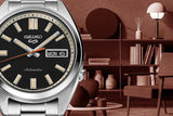 Seiko 5 Sports SNXS Series Automatic Black Dial Silver Steel Strap Watch for Men - SRPK89K1