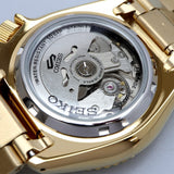 Seiko 5 Sports US Special Edition Automatic Blue Dial Gold Steel Strap Watch For Men - SRPK20
