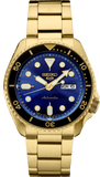 Seiko 5 Sports US Special Edition Automatic Blue Dial Gold Steel Strap Watch For Men - SRPK20