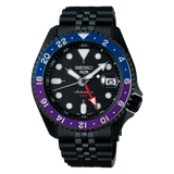 Seiko Automatic SKX GMT Yuto Horigome Limited Edition Black Dial Black Steel Strap Watch For Men - SSK027K1