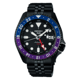 Seiko Automatic SKX GMT Yuto Horigome Limited Edition Black Dial Black Steel Strap Watch For Men - SSK027K1