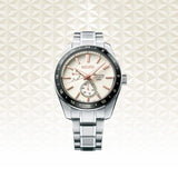 Seiko Presage Sharp Edged Series Automatic GMT Champagne Dial Silver Steel Strap Watch For Men - SPB273J1