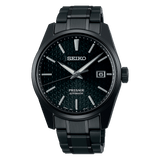 Seiko Presage Sharp Edged Series Black Dial Black Steel Strap Watch For Men - SPB229J1