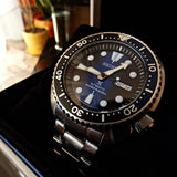 Seiko Prospex Deep Blue Batman Turtle Diver's Automatic Blue Dial Silver Steel Strap Watch for Men - SRPC25J1