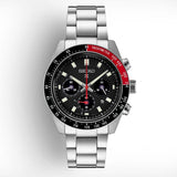 Seiko Prospex Speedtimer Solar Chronograph Black Dial Silver Steel Strap Watch for Men - SSC915