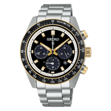 Seiko Prospex Speedtimer Solar Chronograph Black Dial Silver Steel Strap Watch for Men - SSC941
