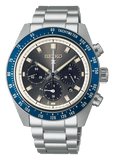 Seiko Prospex Speedtimer Solar Chronograph Grey Dial Silver Steel Strap Watch for Men - SSC939