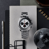 Seiko Prospex Speedtimer Solar Chronograph Silver Dial Silver Steel Strap Watch for Men - SSC911