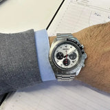 Seiko Prospex Speedtimer Solar Chronograph Silver Dial Silver Steel Strap Watch for Men - SSC911