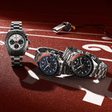 Seiko Prospex Speedtimer Solar Chronograph Silver Dial Silver Steel Strap Watch for Men - SSC911