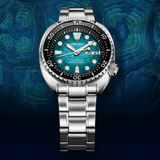Seiko US Special Edition Automatic Green Dial Silver Steel Strap Watch for Men - SRPH57