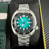 Seiko US Special Edition Automatic Green Dial Silver Steel Strap Watch for Men - SRPH57