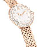 Swarovski Certa Crystals Silver Dial Rose Gold Steel Strap Watch for Women - 5672981