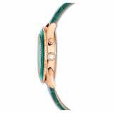 Swarovski Octea Chrono Green Dial Green Leather Strap Watch for Women - 5672931