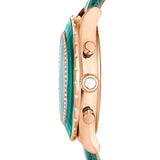 Swarovski Octea Chrono Green Dial Green Leather Strap Watch for Women - 5672931
