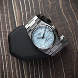 Tissot PRX watch t137-407-11-351-00-3 with light blue dial