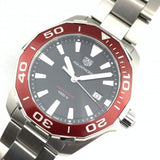 Tag Heuer Aquaracer Black Dial Silver Steel Strap Watch for Men - WAY101B.BA0746