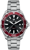 Tag Heuer Aquaracer Black Dial Silver Steel Strap Watch for Men - WAY101B.BA0746