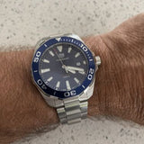 Tag Heuer Aquaracer Blue Dial Silver Steel Strap Watch for Men - WAY101C.BA0746