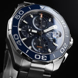 Tag Heuer Aquaracer Calibre 16 Blue Dial Silver Steel Strap Watch for Men - CAY211B.BA0927