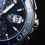 Tag Heuer Aquaracer Calibre 16 Blue Dial Silver Steel Strap Watch for Men - CAY211B.BA0927