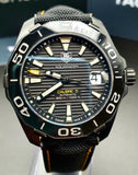 Tag Heuer Aquaracer Calibre 5 Automatic Black Dial Black Nylon Strap Watch for Men - WAY218A.FC6362