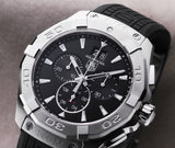 Tag Heuer Aquaracer Chronograph Black Dial Black Rubber Strap Watch for Men - CAY1110.FT6041