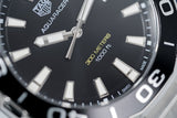 Tag Heuer Aquaracer Quartz Black Dial Silver Steel Strap Watch for Men - WAY101A.BA0746