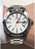 Tag Heuer Aquaracer Quartz White Dial Silver Steel Strap Watch for Men - WBD1111.BA0928
