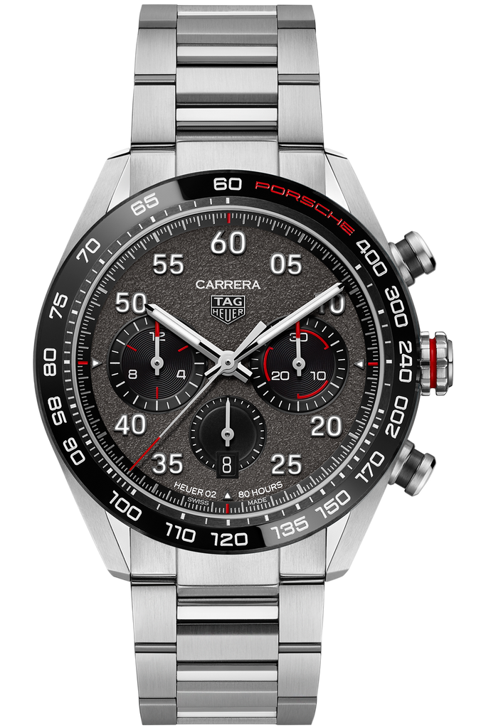 Tag Heuer Carrera Porsche Chronograph Grey Dial Silver Steel Strap Watch for Men - CBN2A1F.BA0643