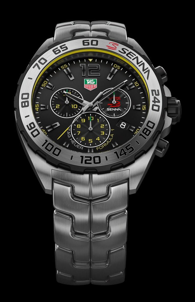 Tag Heuer Formula 1 Senna Limited Edition Chronograph Black Dial Silver Steel Strap Watch for Men - CAZ1013.BA0883