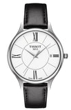 Tissot Bella Ora Round White Dial Black Leather Strap Watch For Women - T103.210.16.018.00