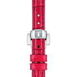 Tissot Bellissima Small Lady Diamonds Mother of Pearl Dial Red Leather Strap Watch For Women - T126.010.66.113.00