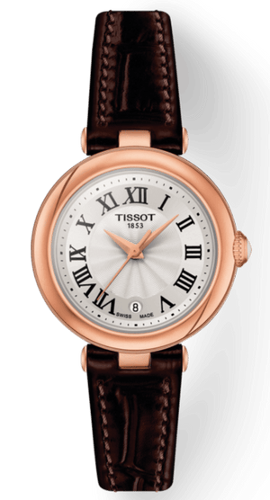 Tissot Bellissima Small Lady White Dial Brown Leather Strap Watch For Women - T126.010.36.013.00
