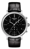 Tissot Carson Premium Chronograph Black Dial Black Leather Strap Watch For Men - T122.417.16.051.00