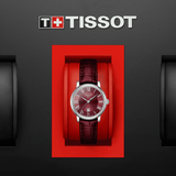 Tissot Carson Premium Lady Maroon Dial Maroon Leather Strap Watch For Women - T122.210.16.373.00