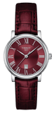 Tissot Carson Premium Lady Maroon Dial Maroon Leather Strap Watch For Women - T122.210.16.373.00