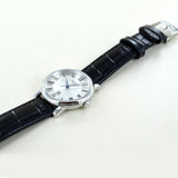 Tissot Carson Premium Lady Silver Dial Black Leather Strap Watch For Women - T122.210.16.033.00