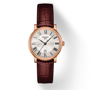 Tissot Carson Premium Lady Silver Dial Brown Leather Strap Watch For Women - T122.210.36.033.00