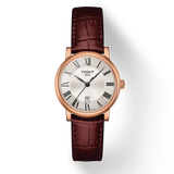 Tissot Carson Premium Lady Silver Dial Brown Leather Strap Watch For Women - T122.210.36.033.00