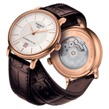 Tissot Carson Premium Powermatic 80 White Dial Brown Leather Strap Watch For Men - T122.407.36.031.00
